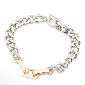 ALLSAINTS TwoTone Hexagon Link Chain Bracelet